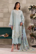 Sana Safinaz 3 Piece Custom Stitched Suit - Blue - LB29379