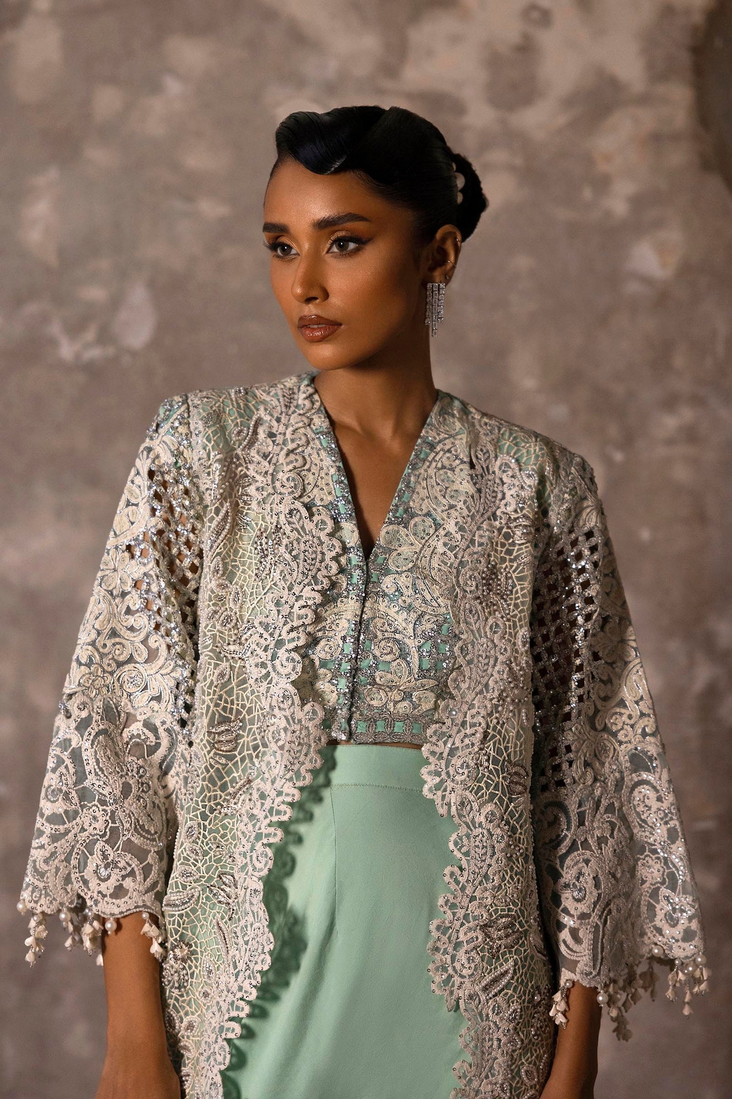 Sana Safinaz 3 Piece Custom Stitched Suit - Green - LB30447