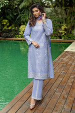 Gul Ahmed 3 Piece Custom Stitched Suit - Blue - LB29848