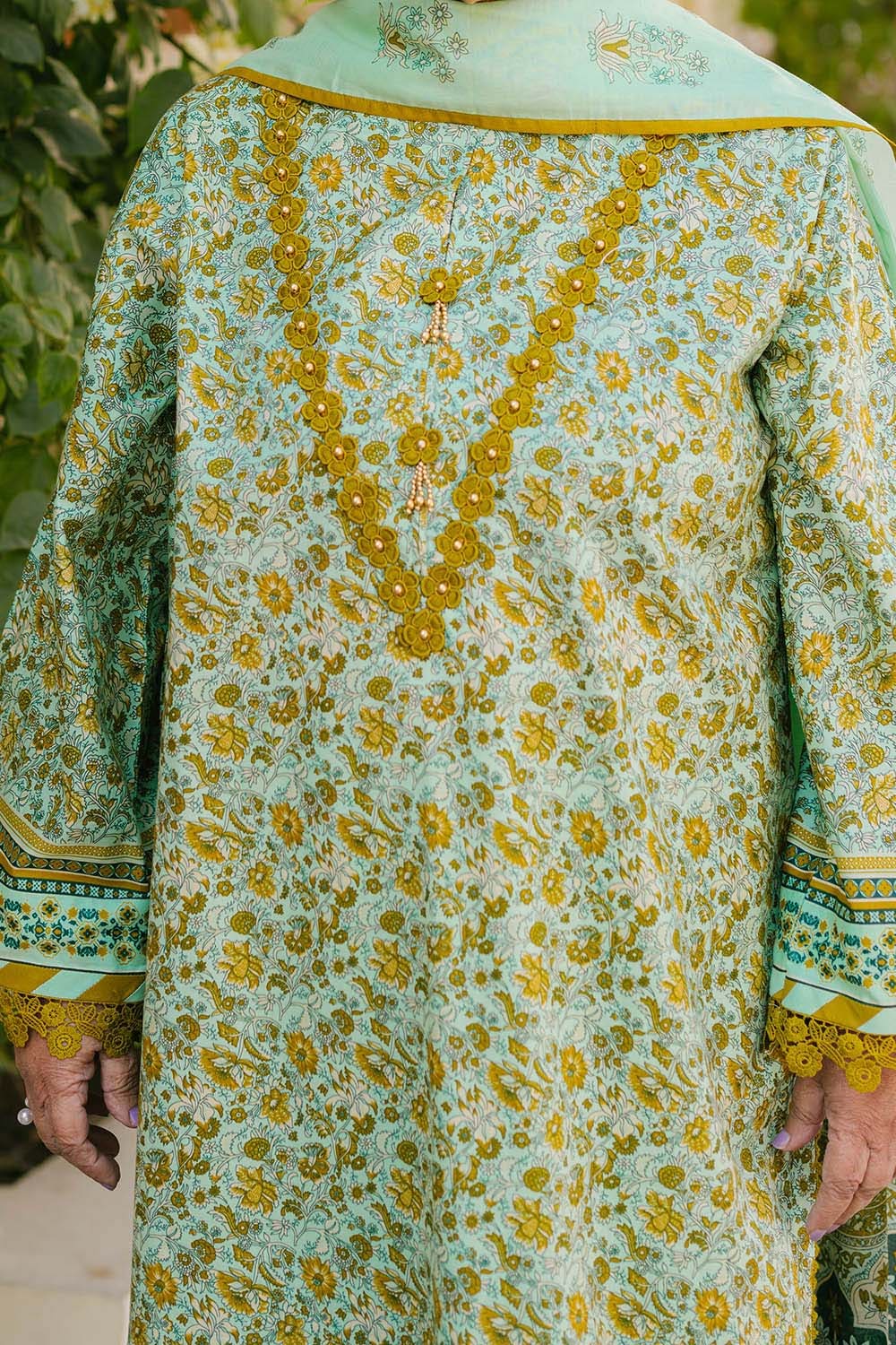 Gul Ahmed 3 Piece Custom Stitched Suit - Green - LB29231