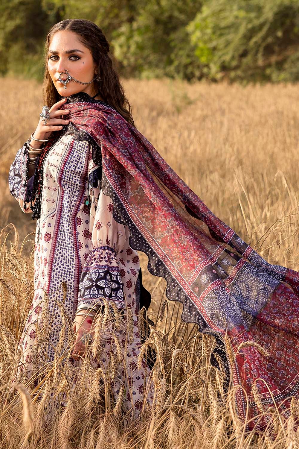 Gul Ahmed 3 Piece Custom Stitched Suit - Off-White - LB30422