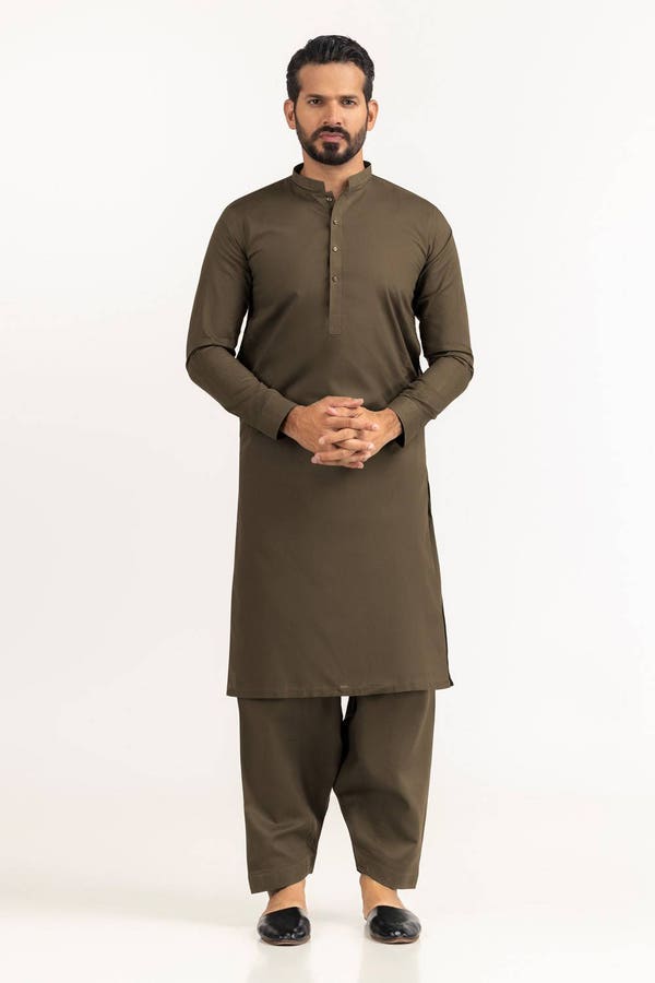 Gul Ahmed 2 Piece Custom Stitched Suit - Brown - LB30468