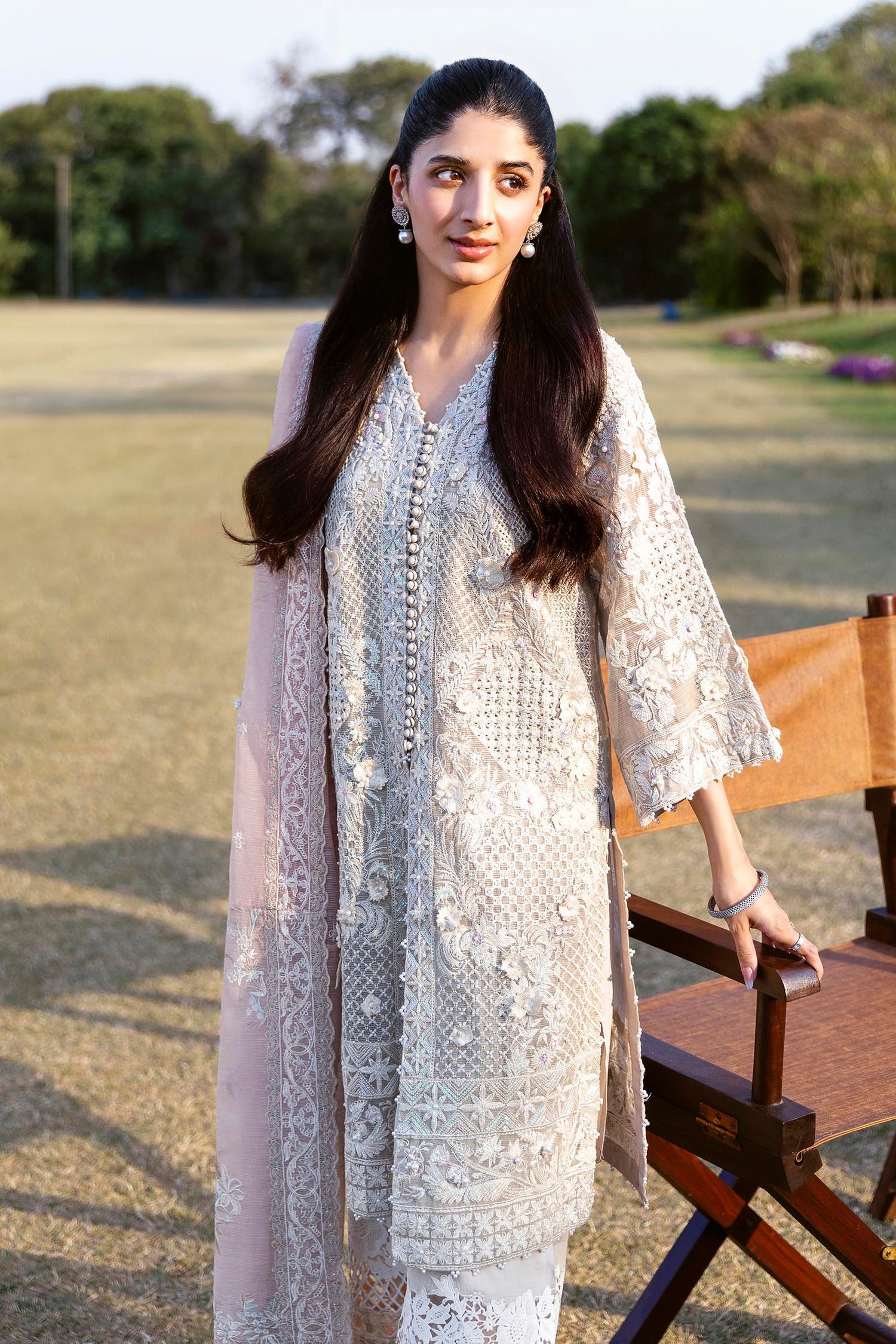 Sana Safinaz 3 Piece Ready to Wear Suit - Beige - L100318