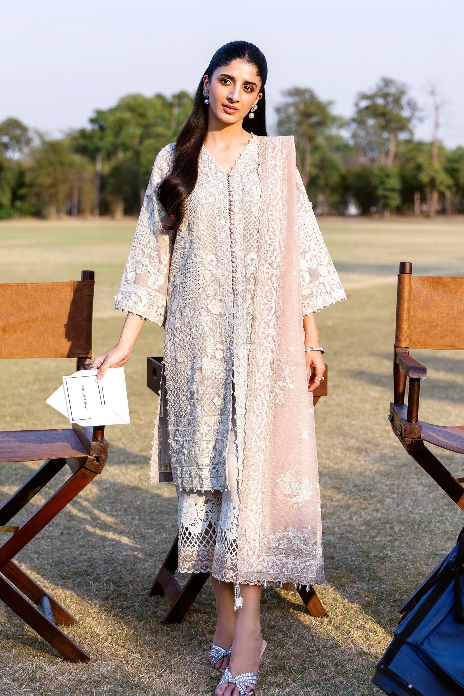 Sana Safinaz 3 Piece Ready to Wear Suit - Beige - L100318