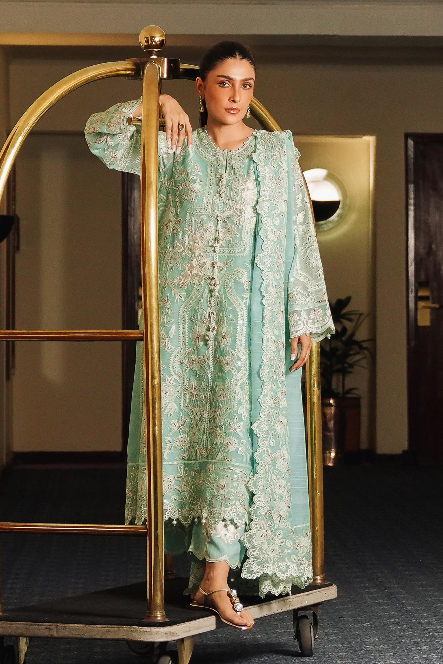Sana Safinaz 3 Piece Ready to Wear Suit - Green - L100322
