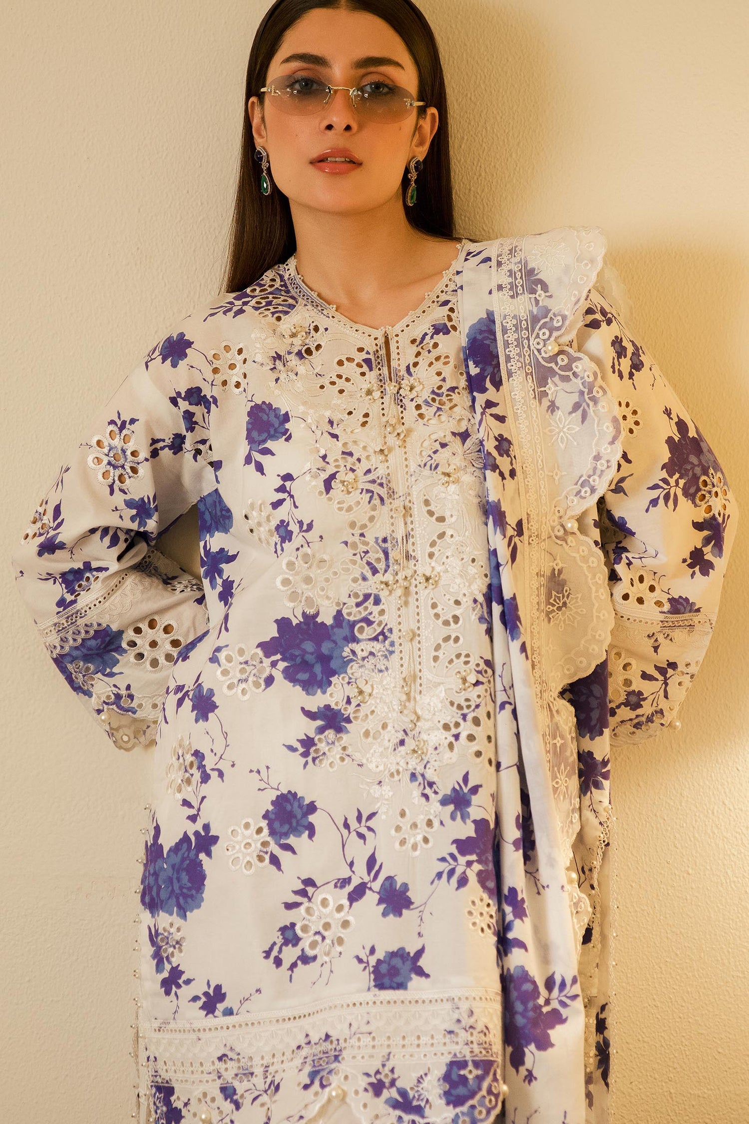 Sana Safinaz 3 Piece Ready to Wear Suit - Off-White - L100320
