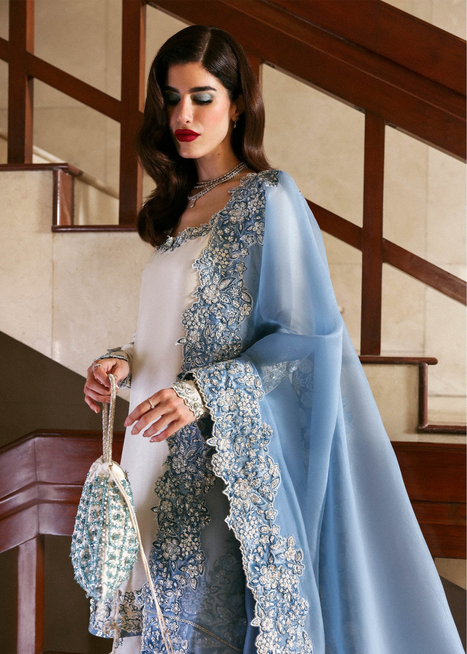 Hussain Rehar 3 Piece Pret Suit - Off-White - LB30619