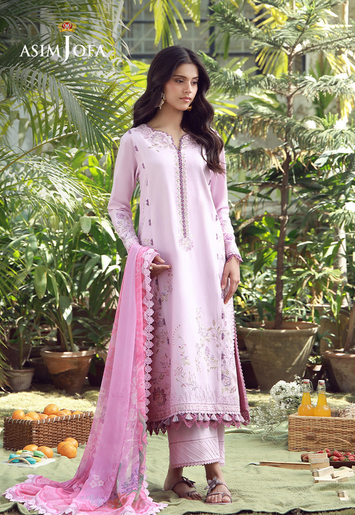 Asim Jofa 3 Piece Custom Stitched Suit - Pink - LB31647