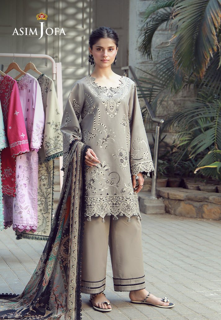 Asim Jofa 3 Piece Custom Stitched Suit - Beige - LB31639