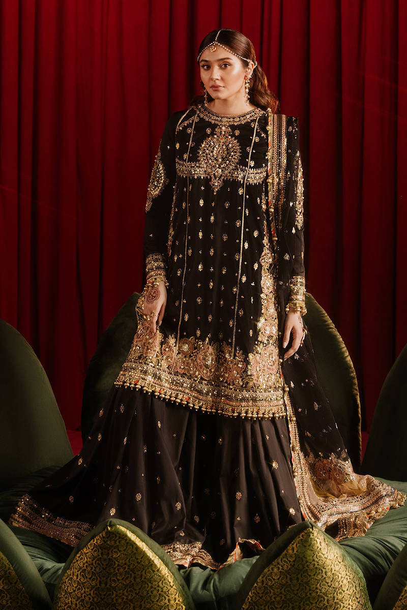 Mohsin Naveed Ranjha 3 Piece Custom Stitched Suit - Black - LB289181