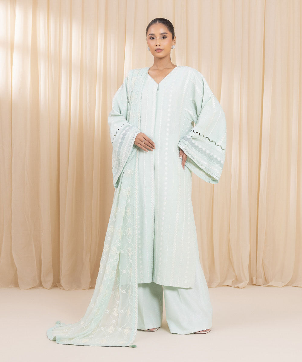 Sapphire 3 Piece Custom Stitched Suit - Green - LB288678