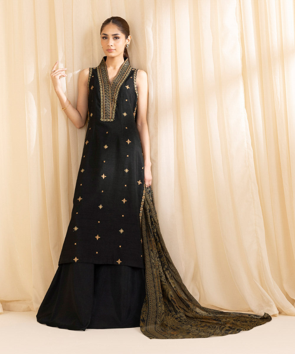 Libasco Sapphire 3 Piece Custom Stitched Suit - Black - LB288591