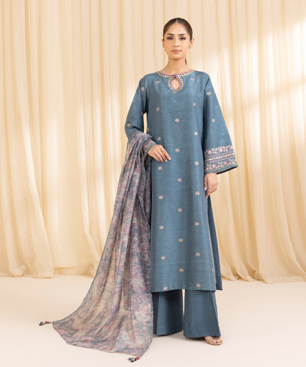 Libasco Sapphire 3 Piece Custom Stitched Suit - Blue - LB288625