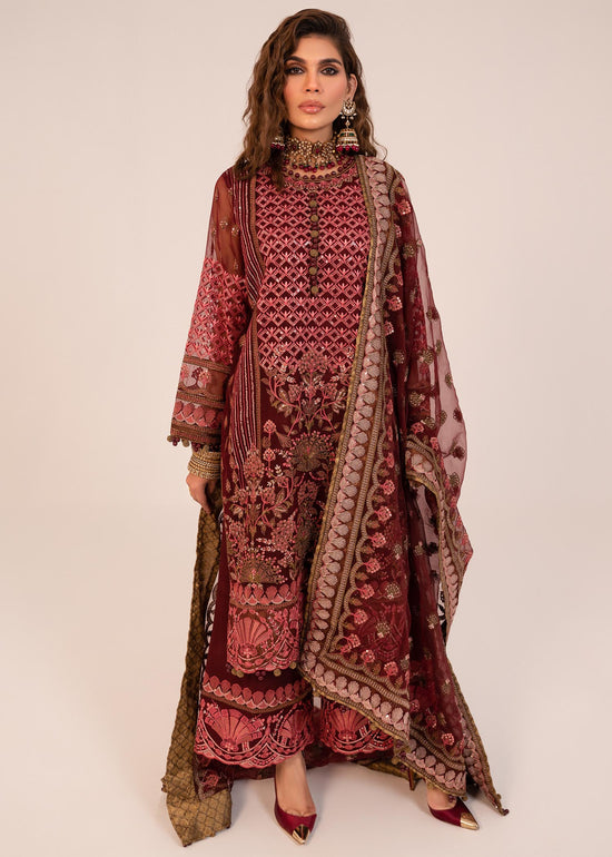 HSY 3 Piece Custom Stitched Suit - Maroon - LB286560