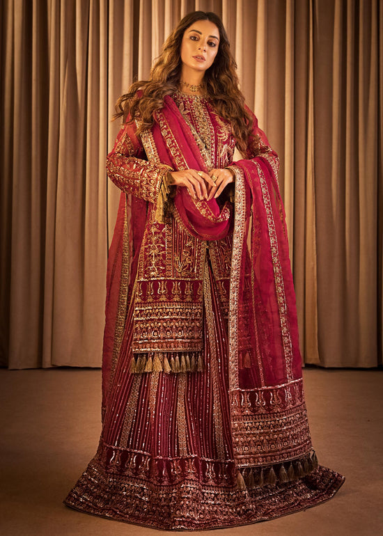 HSY 3 Piece Custom Stitched Suit - Maroon - LB286561