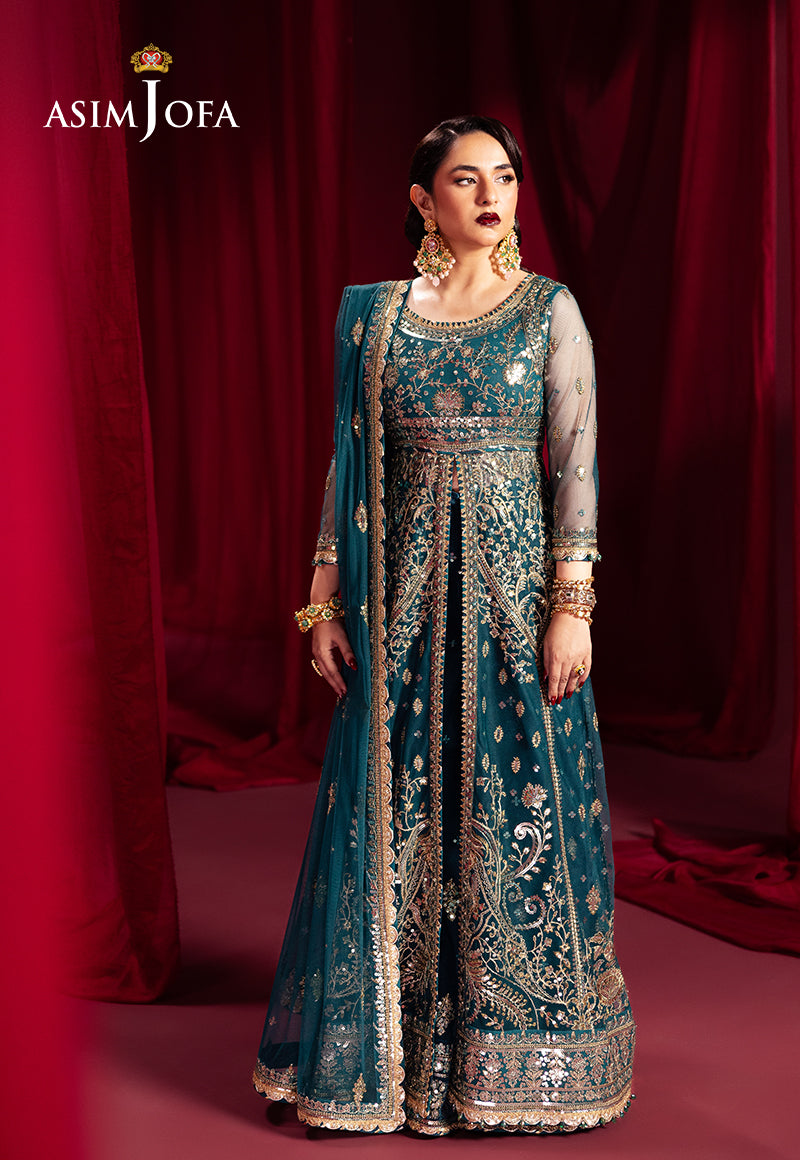 Asim Jofa 3 Piece Custom Stitched Suit - Blue - LB289116