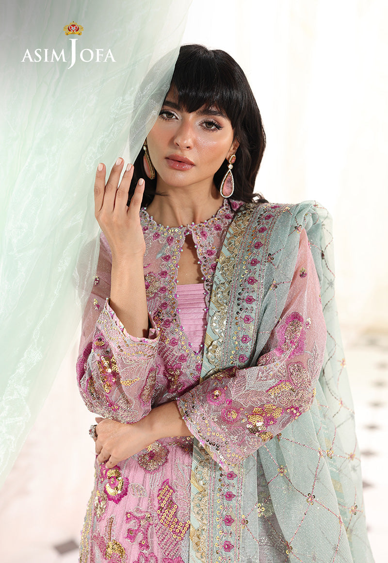 Asim Jofa 3 Piece Custom Stitched Suit - Purple - LB30507