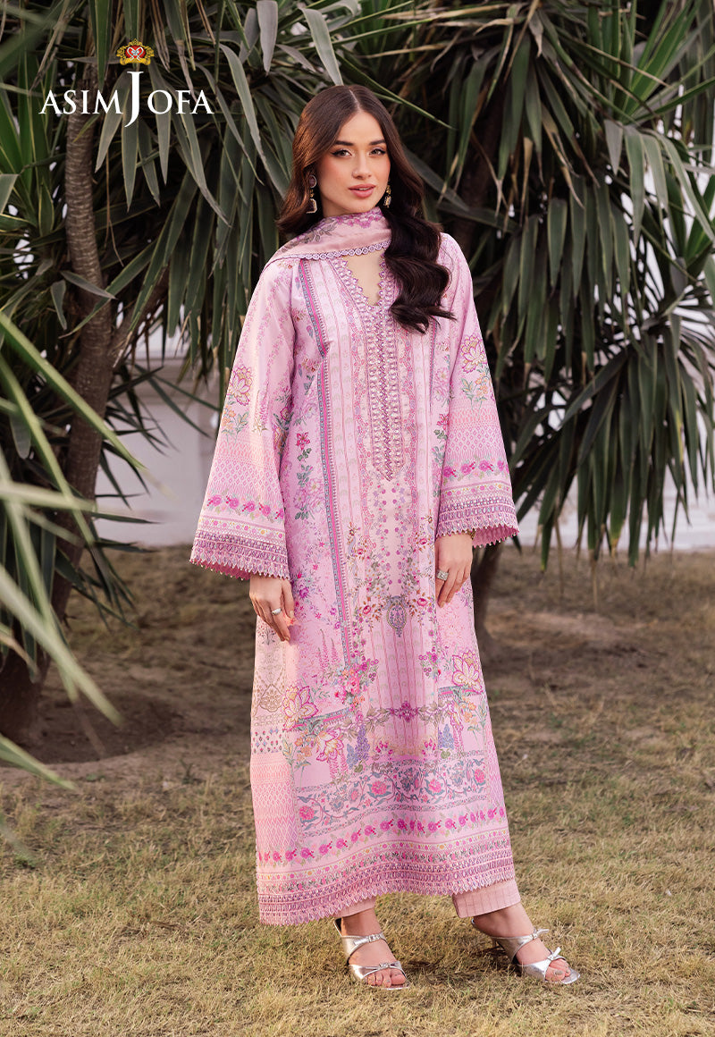 Asim Jofa 3 Piece Custom Stitched Suit - Pink - LB29060