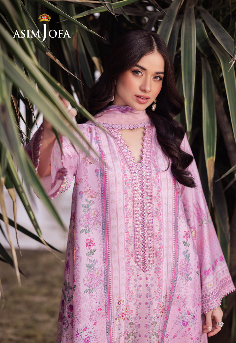 Asim Jofa 3 Piece Custom Stitched Suit - Pink - LB29060