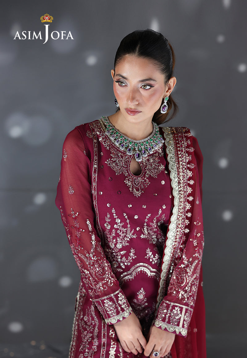 Asim Jofa 3 Piece Custom Stitched Suit - Pink - LB30504