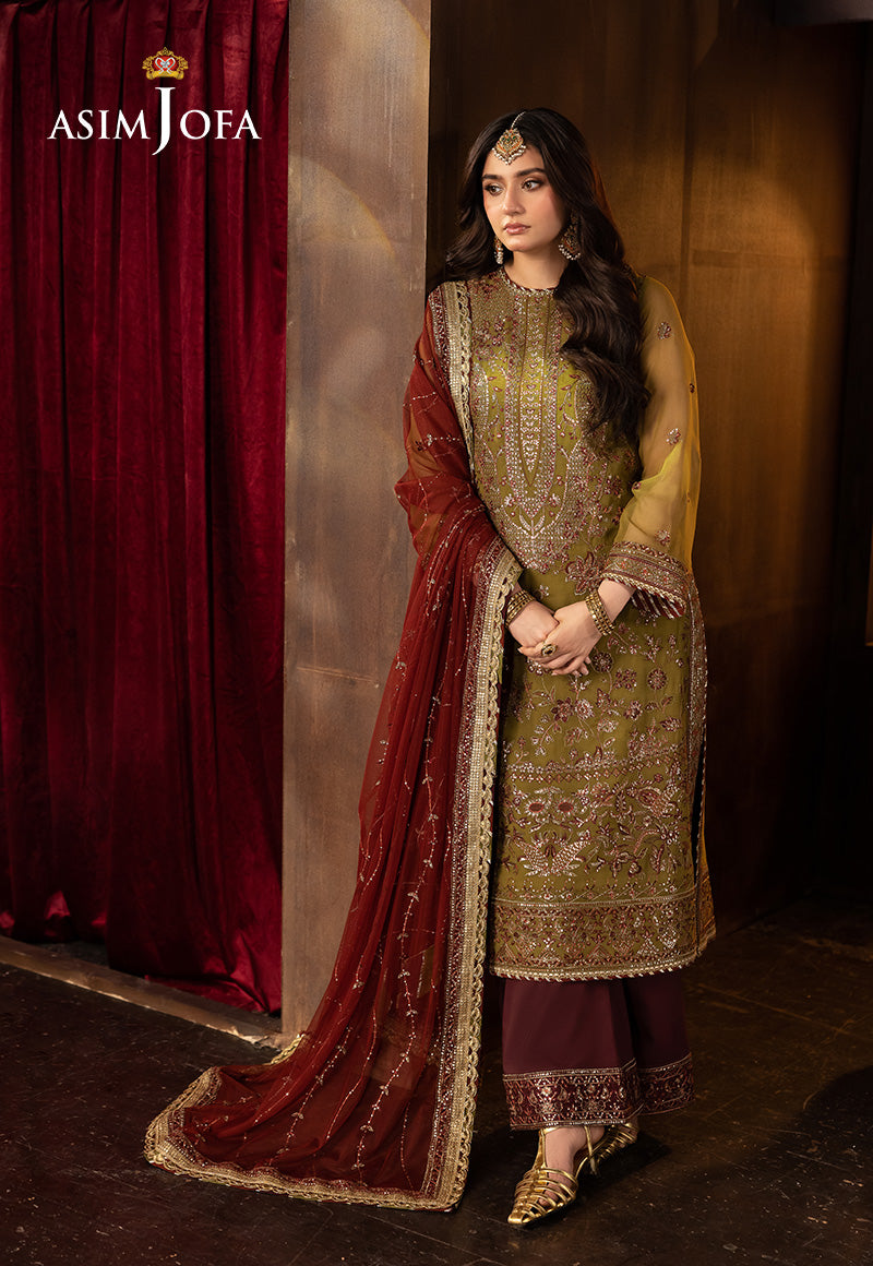Asim Jofa 3 Piece Custom Stitched Suit - Green - LB30511