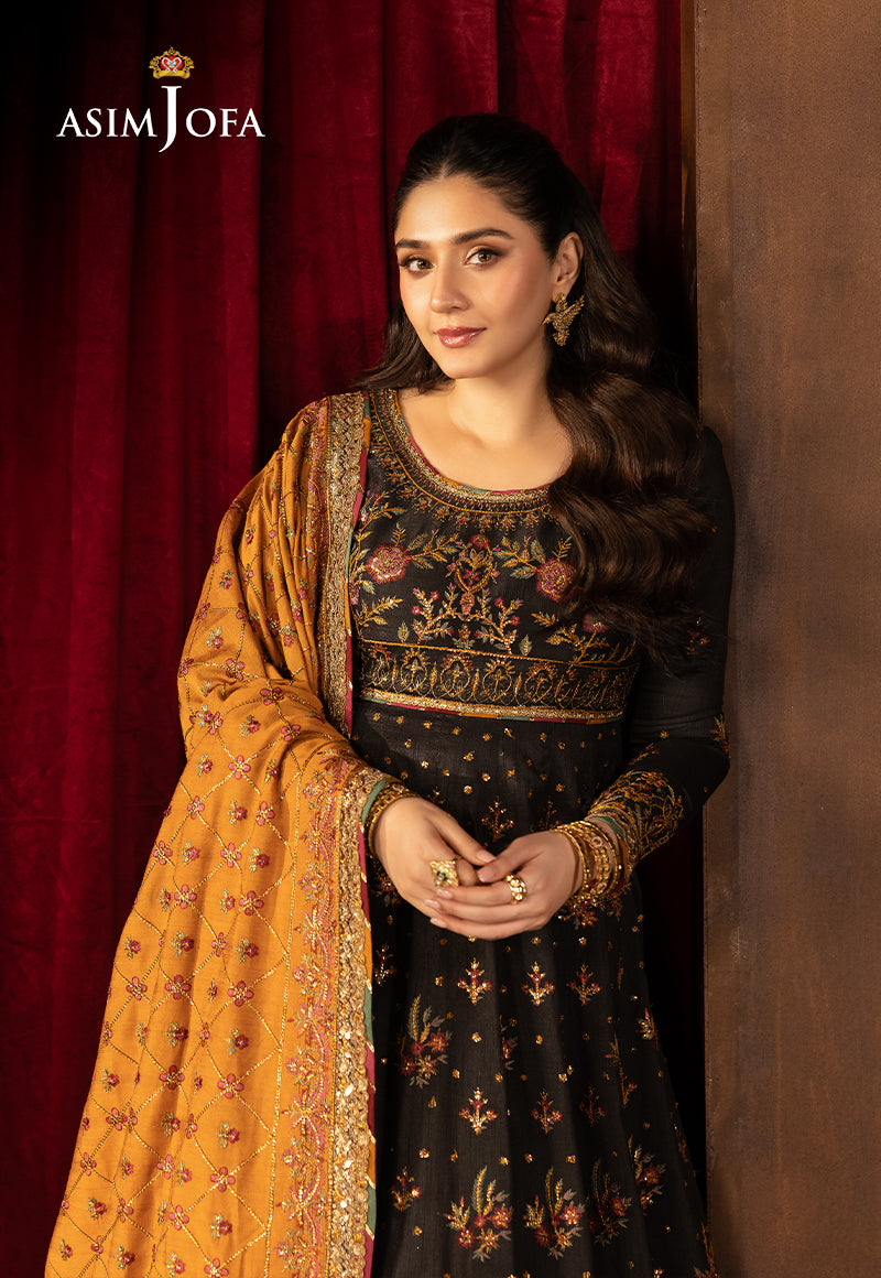 Asim Jofa 3 Piece Custom Stitched Suit - Brown - LB30249