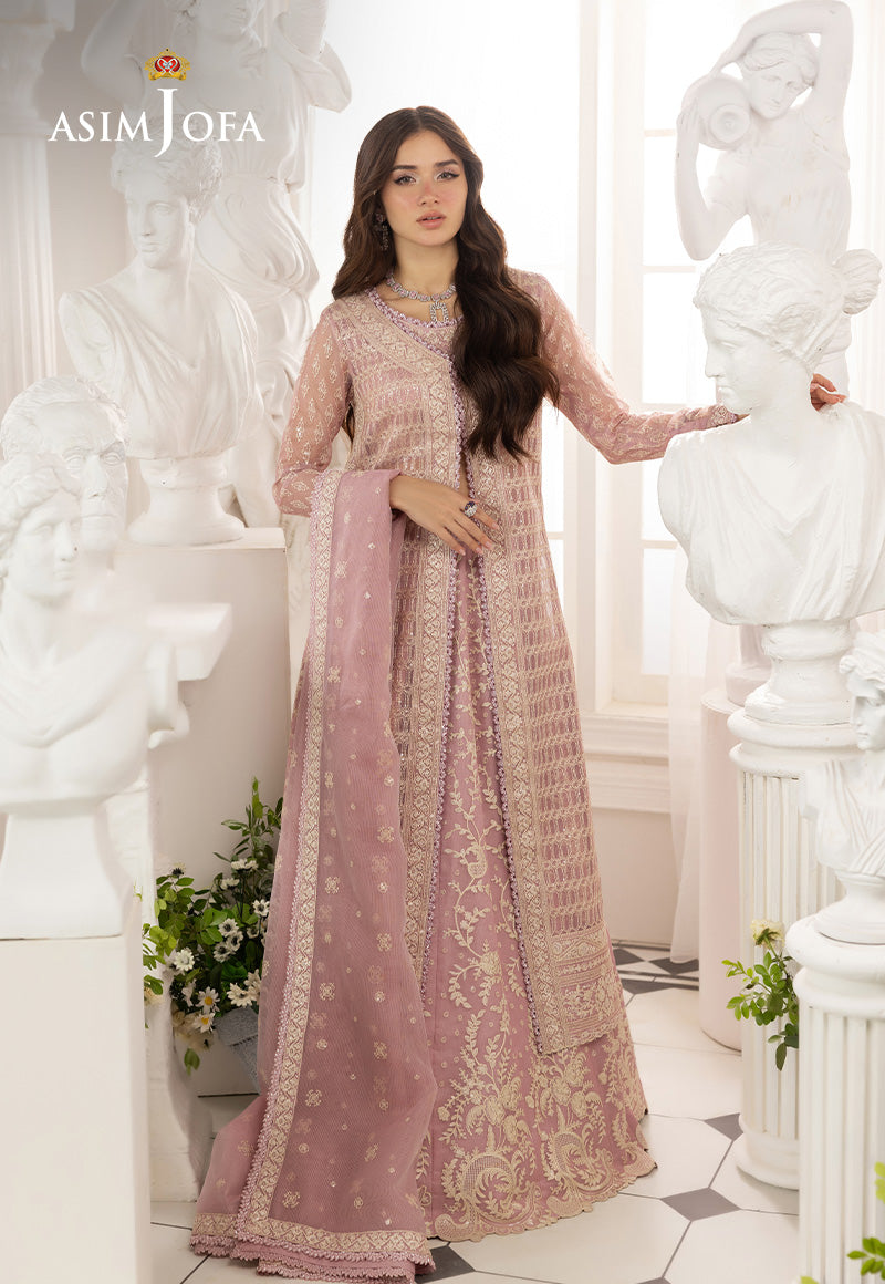 Asim Jofa 3 Piece Custom Stitched Suit - Pink - LB30495