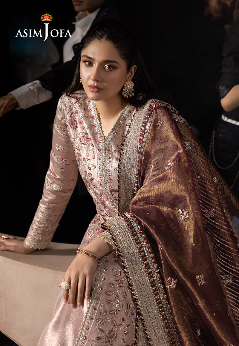 Asim Jofa 3 Piece Custom Stitched Suit - Pink - LB30244
