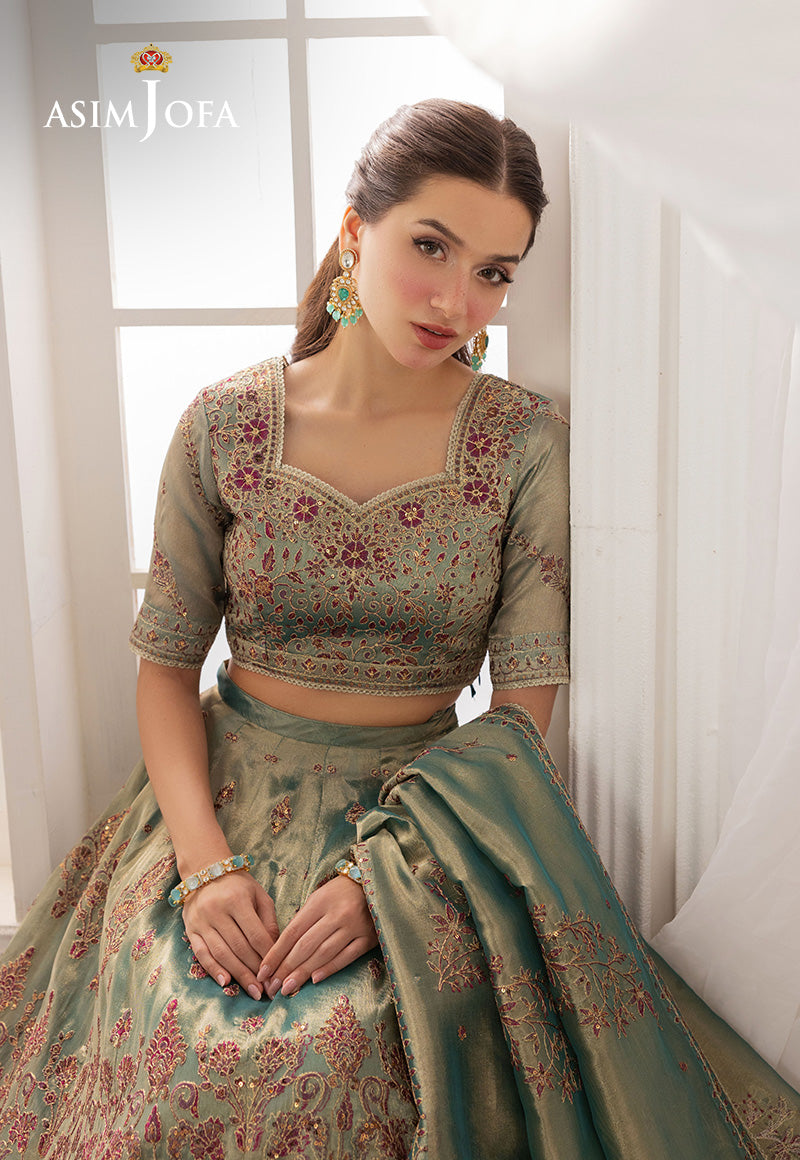 Asim Jofa 3 Piece Custom Stitched Suit - Green - LB30488