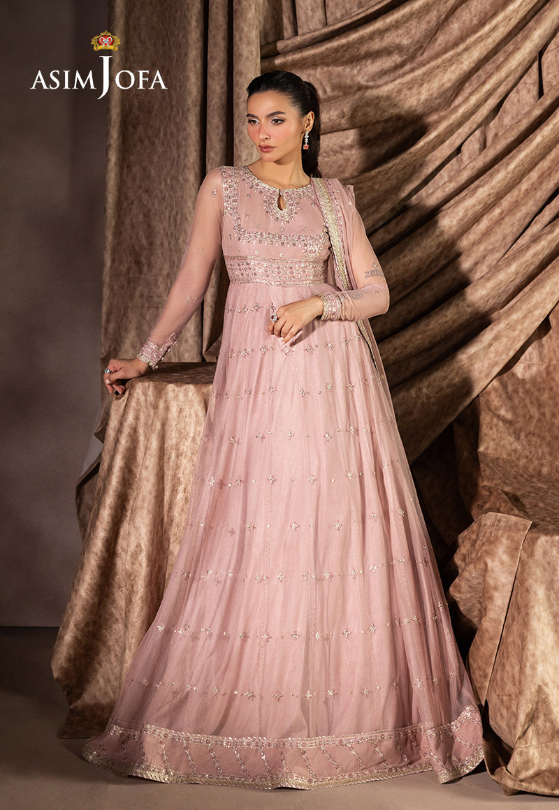 Asim Jofa 3 Piece Custom Stitched Suit - Pink - LB30489