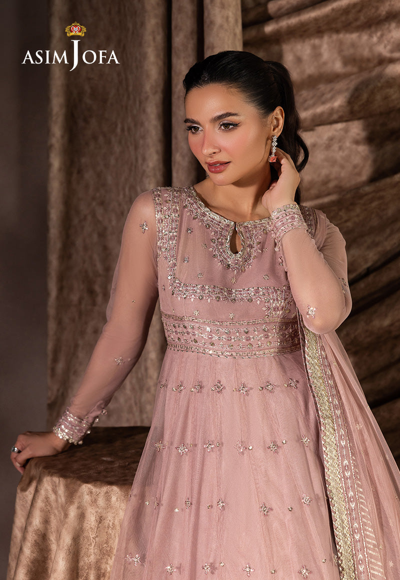 Asim Jofa 3 Piece Custom Stitched Suit - Pink - LB30489