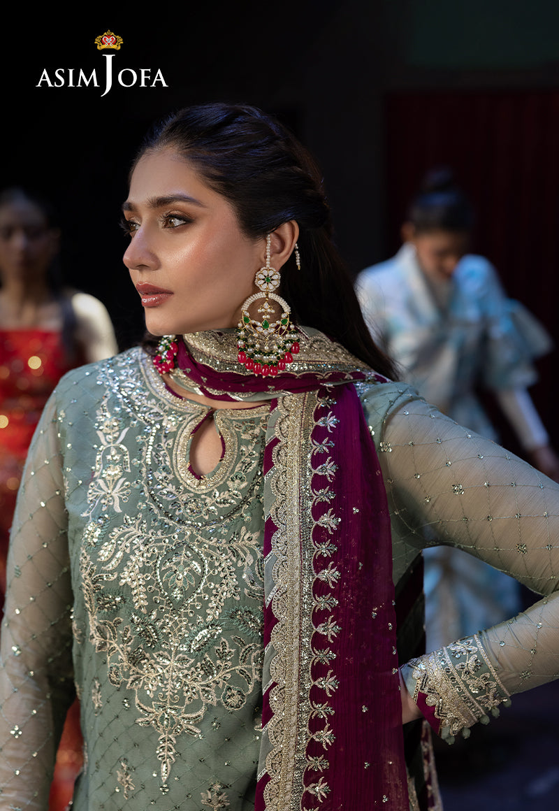 Asim Jofa 3 Piece Custom Stitched Suit - Green - LB30246