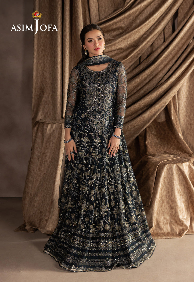 Asim Jofa 3 Piece Custom Stitched Suit - Blue - LB30494