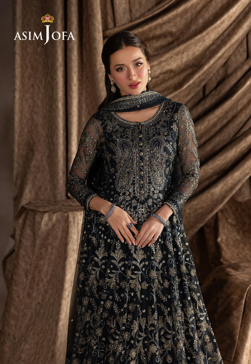 Asim Jofa 3 Piece Custom Stitched Suit - Blue - LB30494