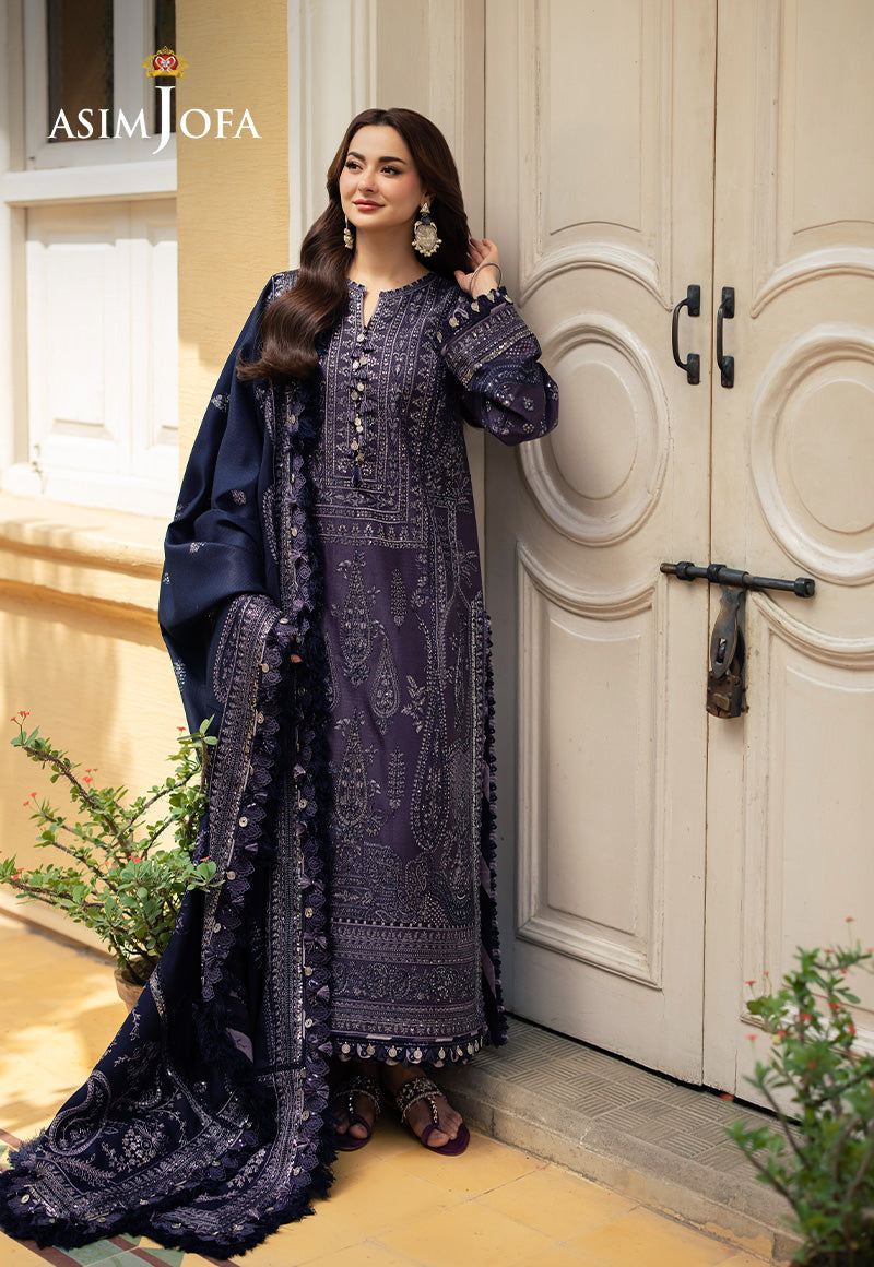 Asim Jofa 3 Piece Custom Stitched Suit - Gray - LB288950