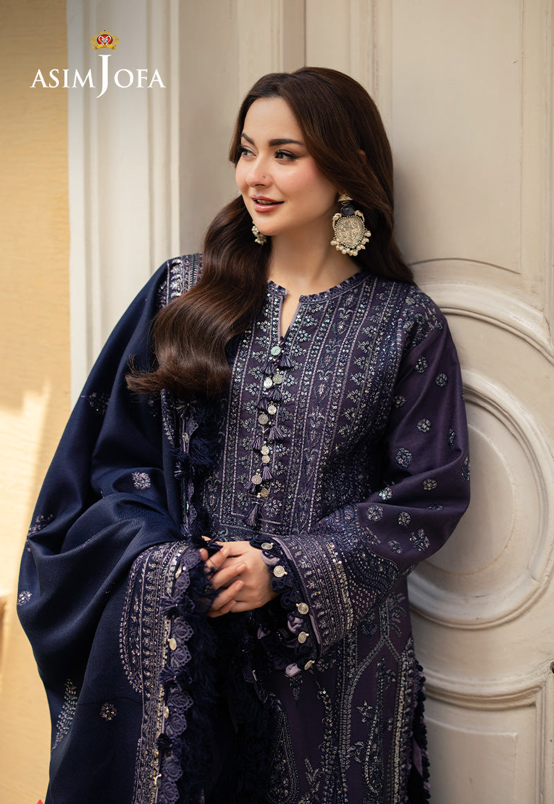 Asim Jofa 3 Piece Custom Stitched Suit - Gray - LB288950