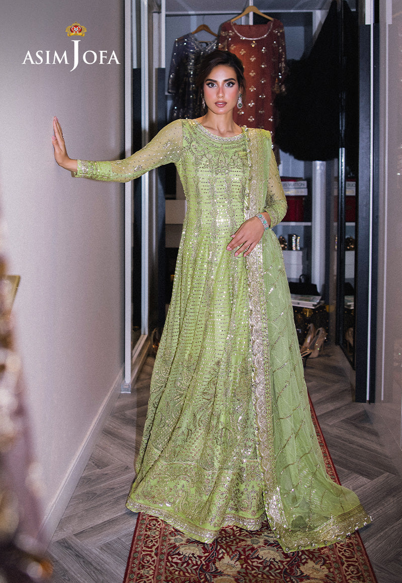 Asim Jofa 3 Piece Custom Stitched Suit - Green - LB289172