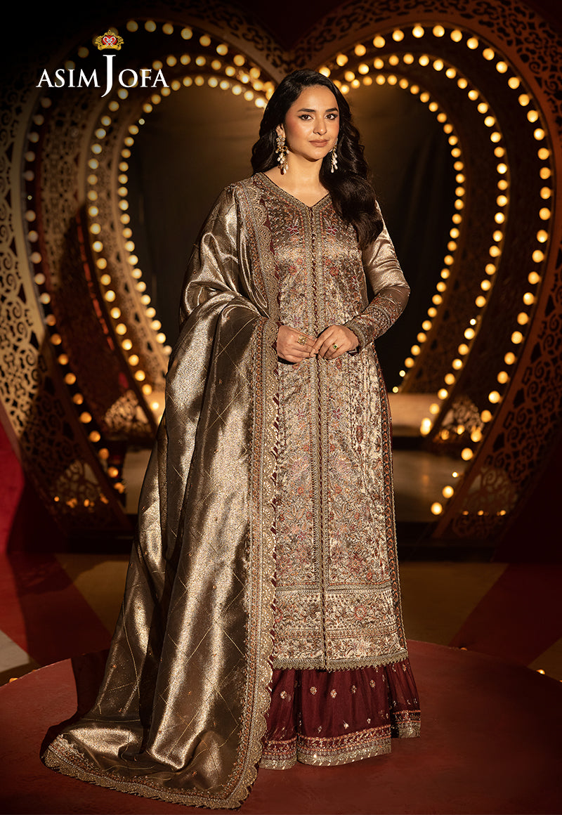 Asim Jofa 3 Piece Custom Stitched Suit - Copper - LB30237