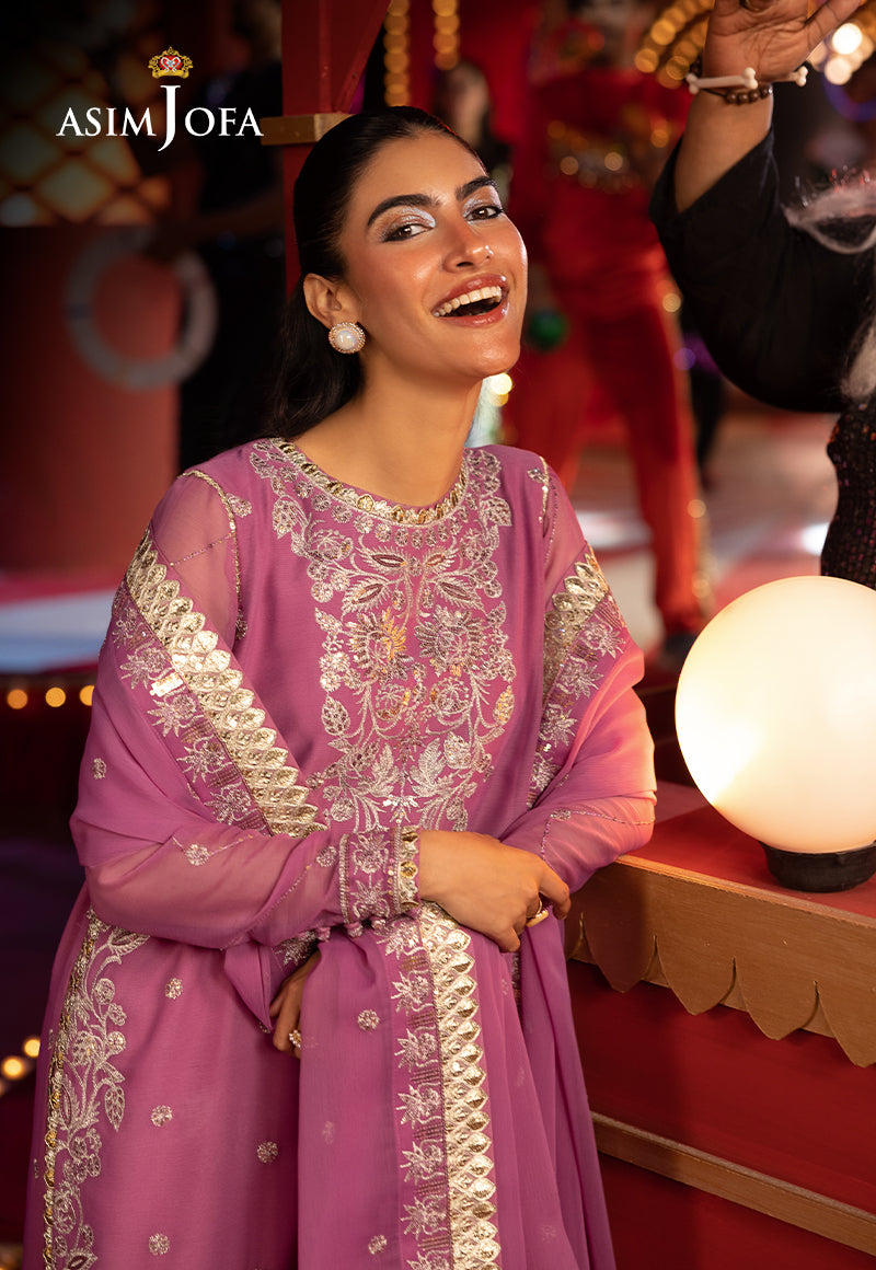 Asim Jofa 3 Piece Custom Stitched Suit - Pink - LB30243
