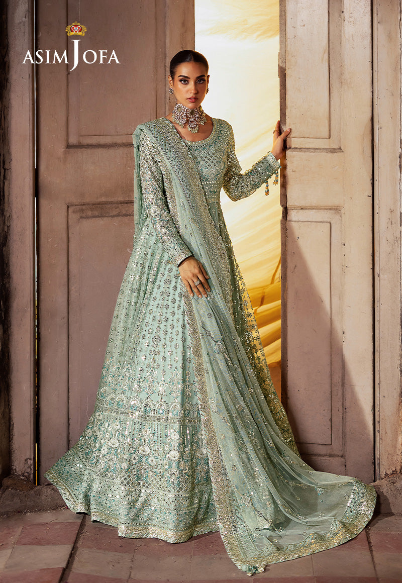 Libasco Asim Jofa 3 Piece Custom Stitched Suit - Green - LB288250