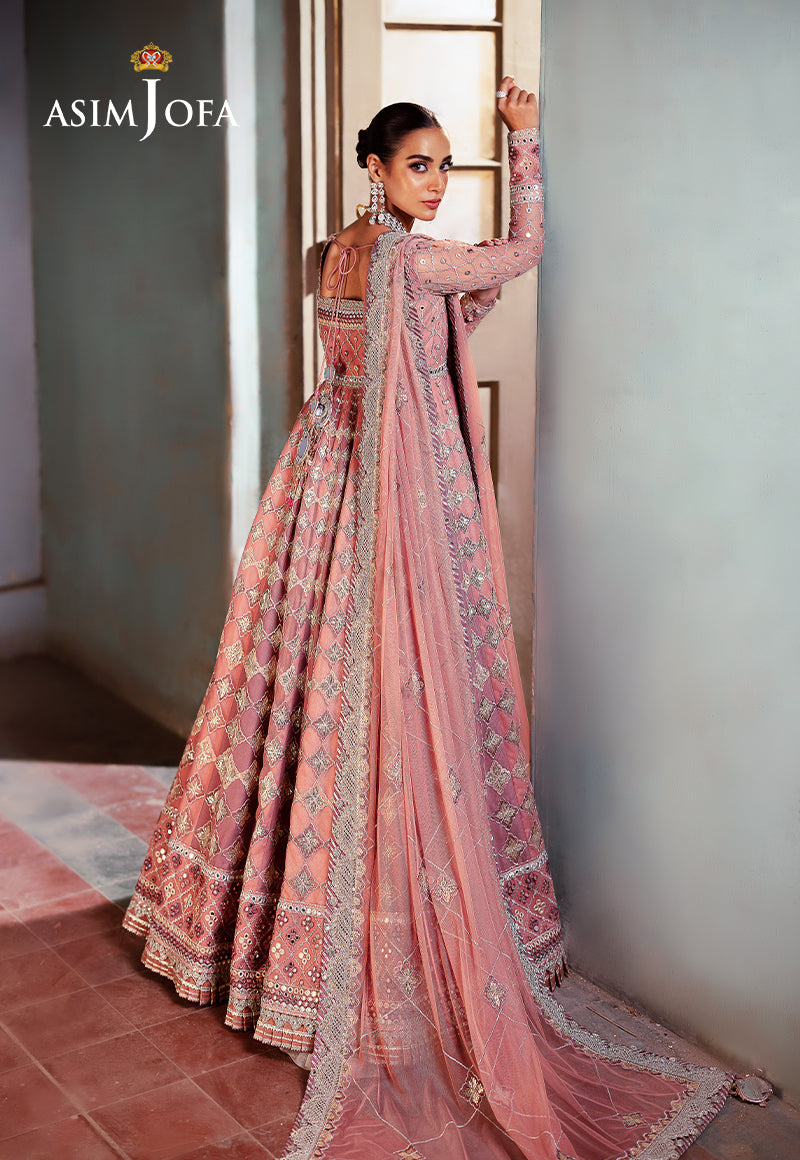 Asim Jofa 3 Piece Custom Stitched Suit - Pink - LB288255