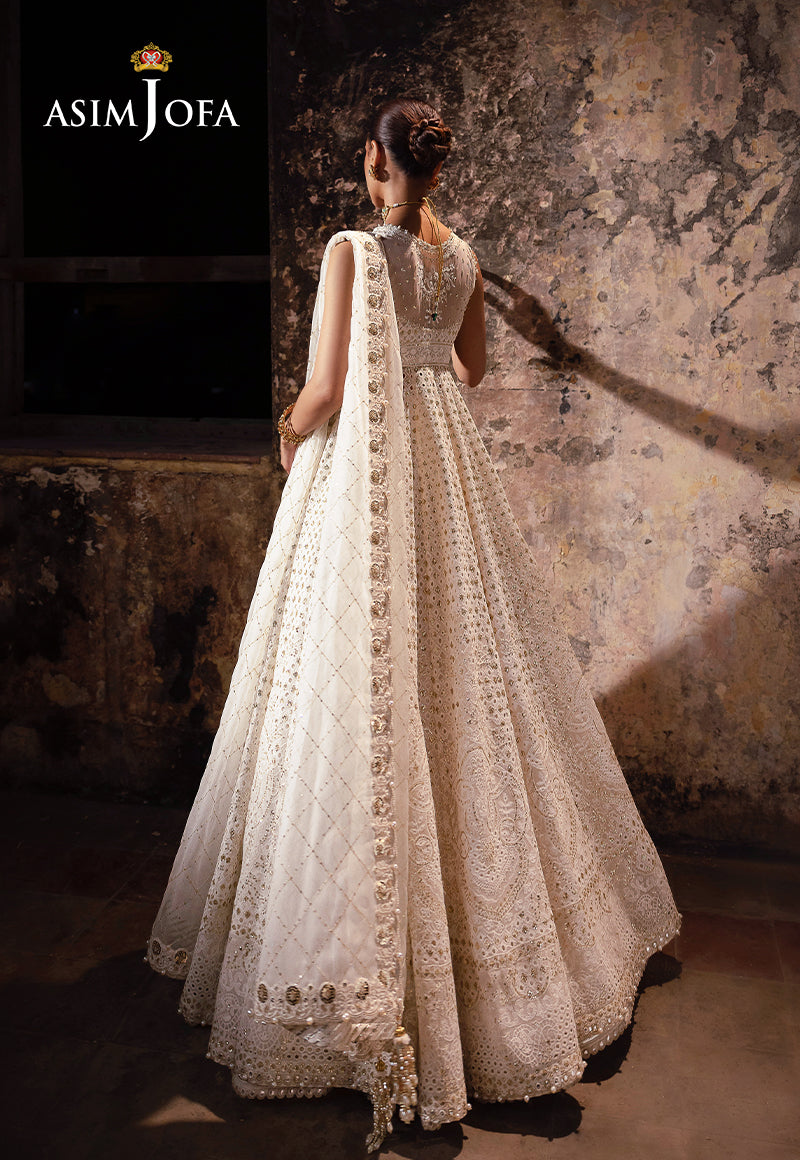 Asim Jofa 3 Piece Custom Stitched Suit - Off-White - LB288252