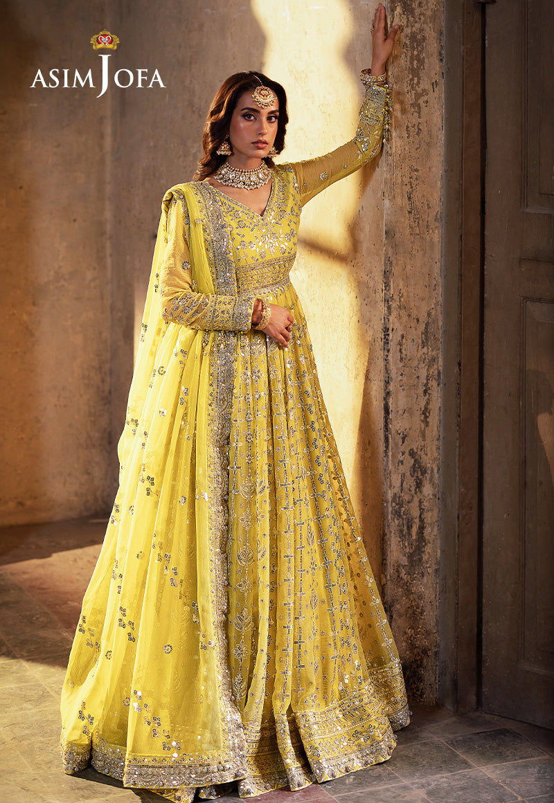 Libasco Asim Jofa 3 Piece Custom Stitched Suit - Yelloe - LB288257