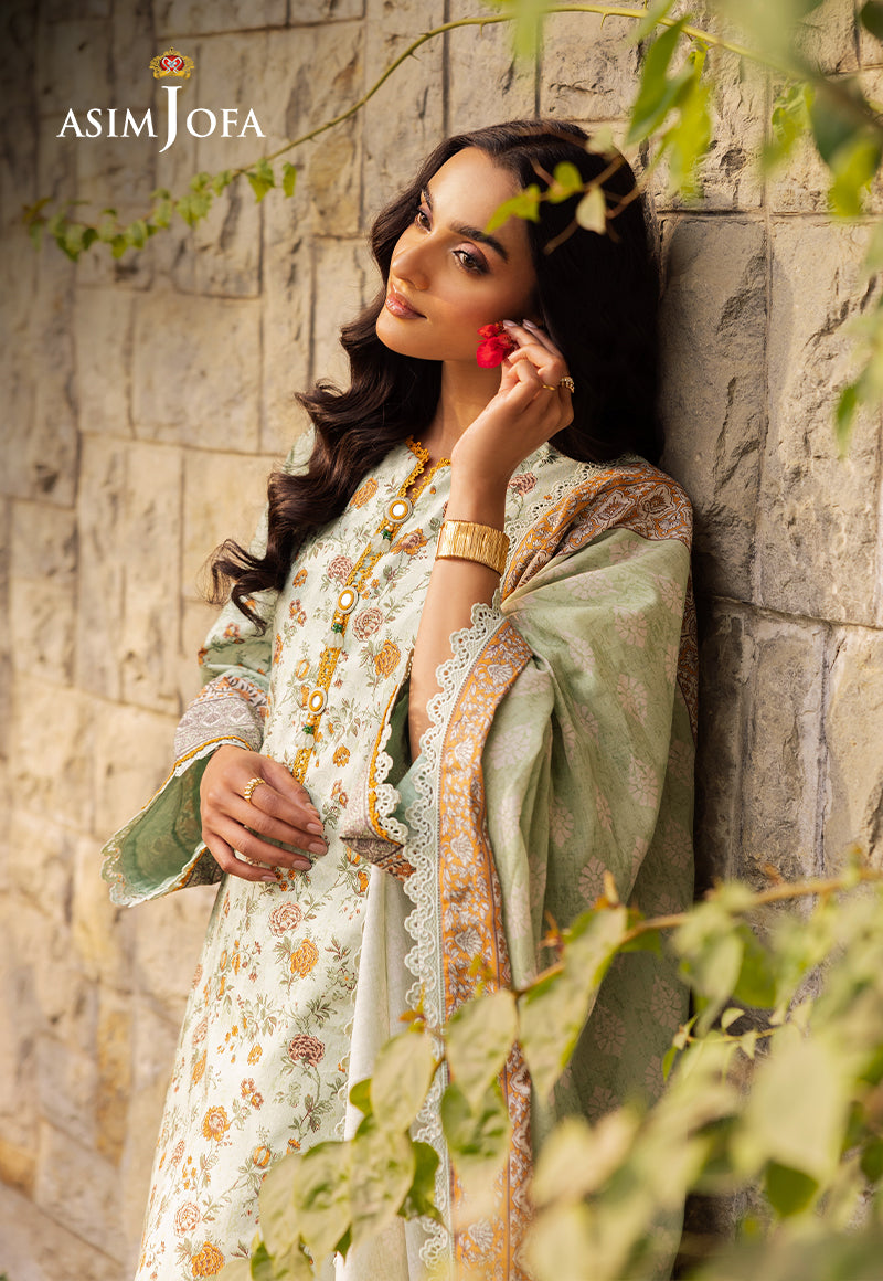 Asim Jofa 3 Piece Custom Stitched Suit - Beige - LB29471