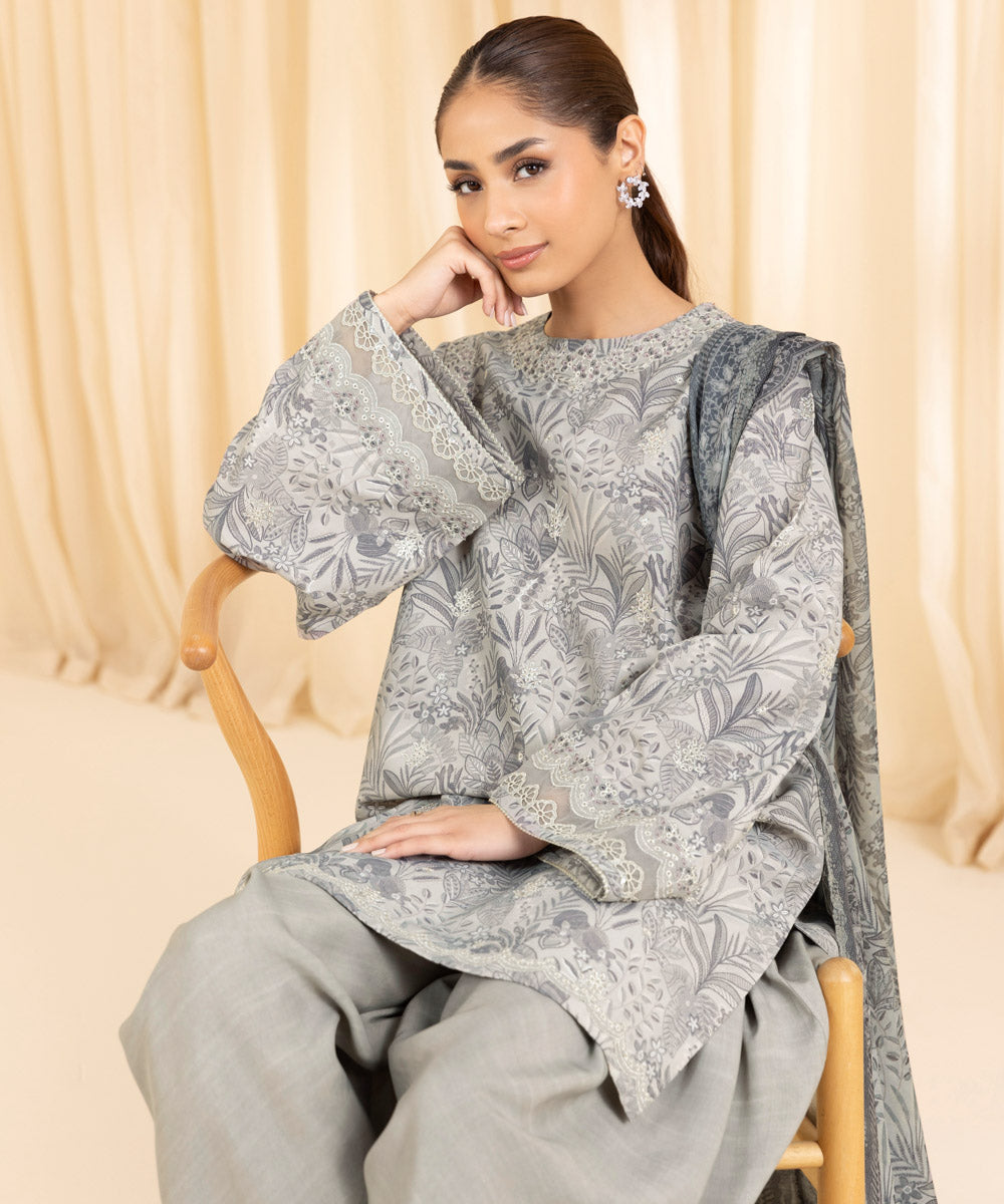 Libasco Sapphire 3 Piece Custom Stitched Suit - Gray - LB288644