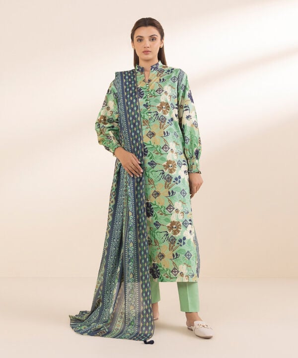 Sapphire 3 Piece Custom Stitched Suit - Green - LB29018