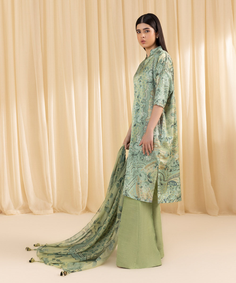 Sapphire 3 Piece Custom Stitched Suit - Green - LB288119