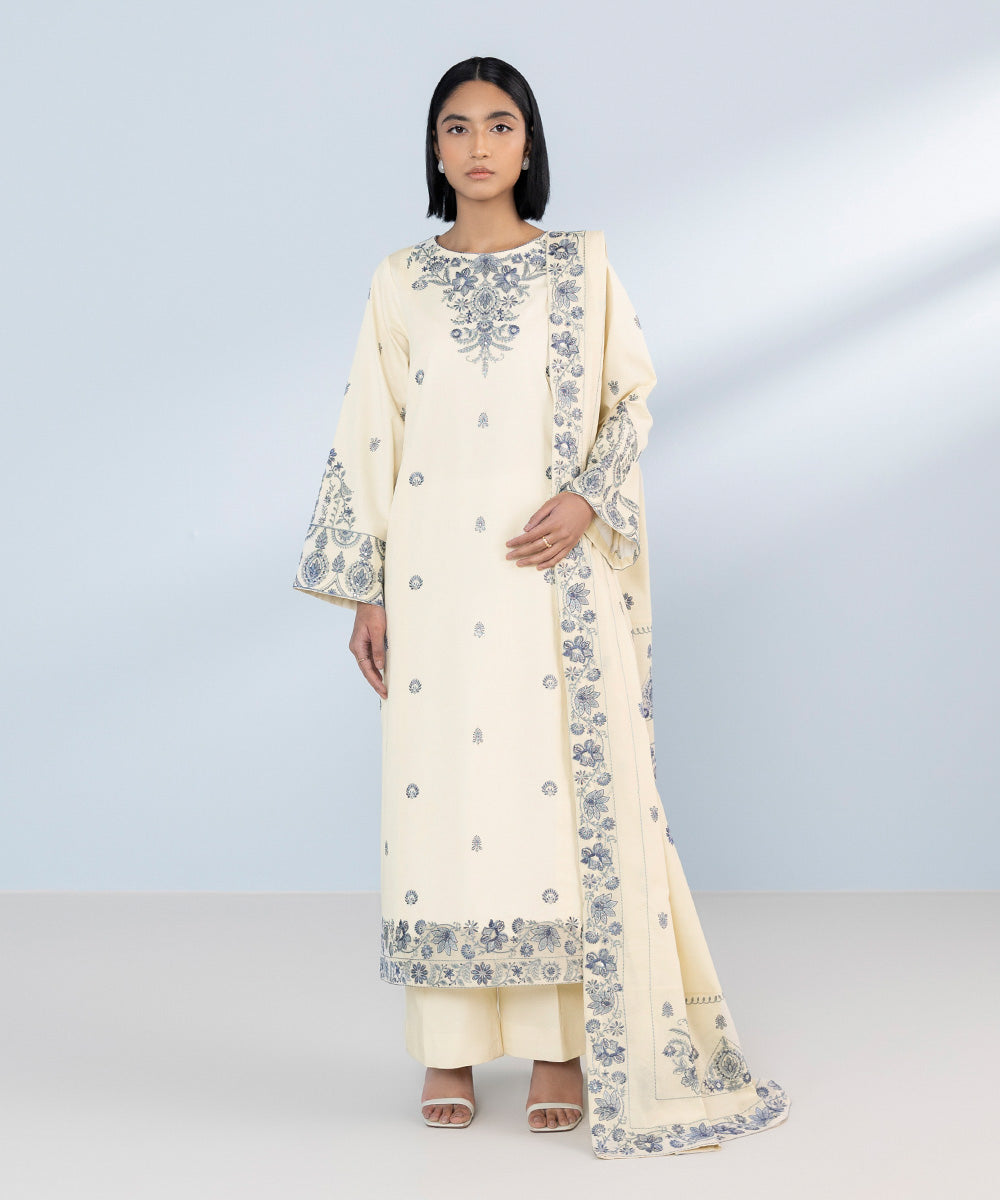 Sapphire 3 Piece Custom Stitched Suit - Off-White - LB287201