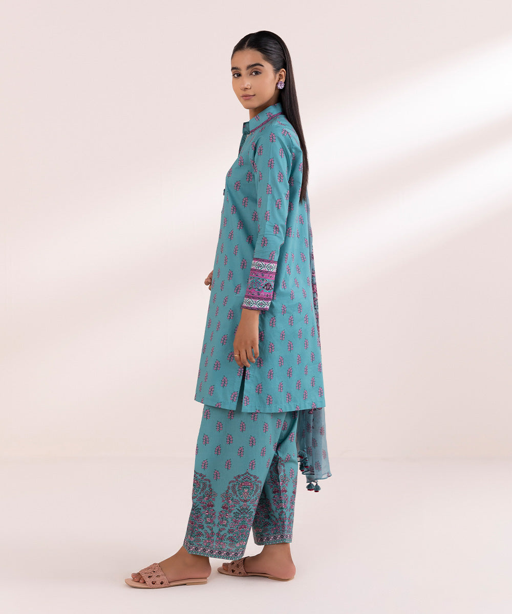 Sapphire 3 Piece Custom Stitched Suit - Aqua - LB287756