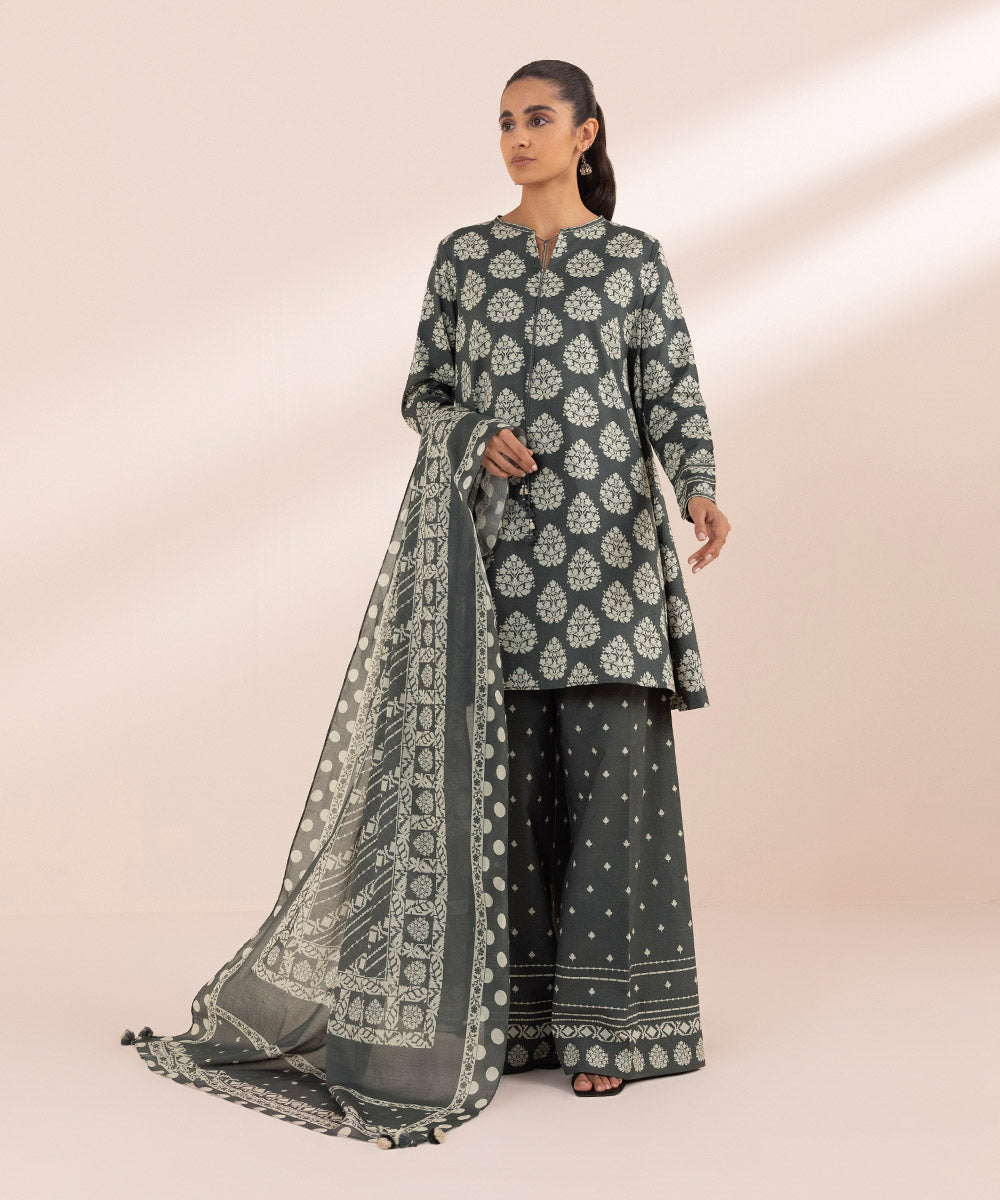 Sapphire 3 Piece Custom Stitched Suit - Gray - LB287763